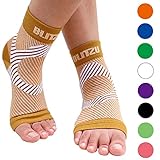 BLITZU Plantar Fasciitis Socks with Arch Support, Foot Care Compression Sleeve, Eases Swelling & Heel Spurs, Ankle Brace Support, Relieve Pain Fast Nude L-XL