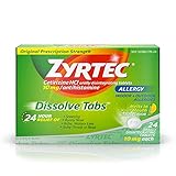 Zyrtec 24 Hour Allergy Dissolve Tablets, 10 mg, Citrus, 24 Count