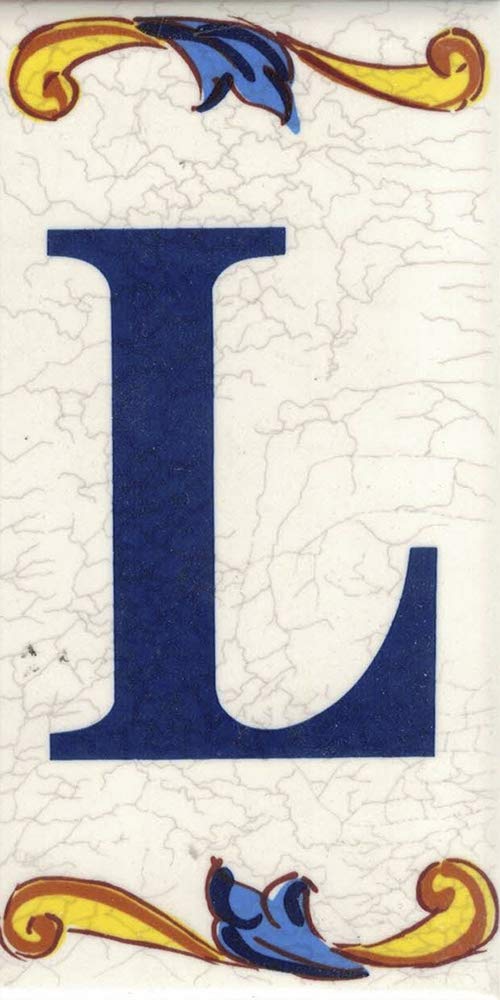 TORO DEL ORO House Numbers, Tile Numbers and Letters, Ceramic Decal, Crackle Style, Names and Addresses, Craquelé Design, 5.4 x 10.6 cm — image 1