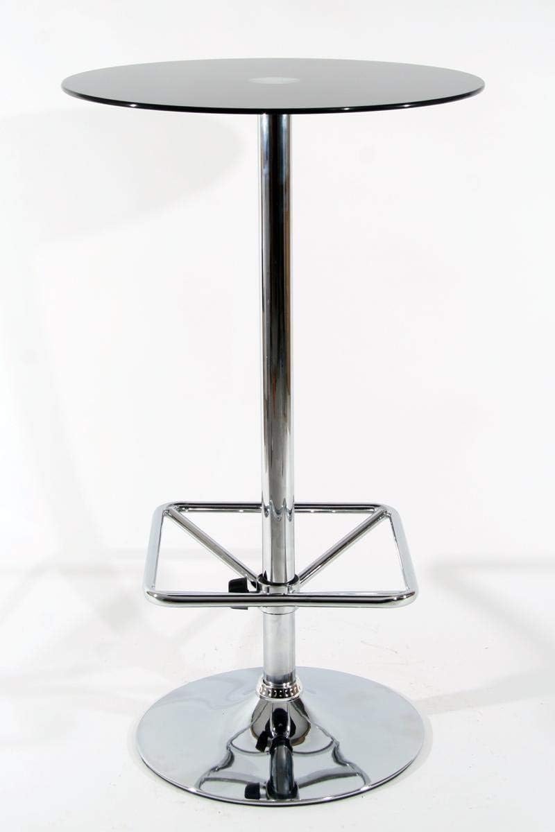 Round Bar Table Bistro Table Bar Table Black Glass Square Foot Rest Footrest Amazon.co.uk