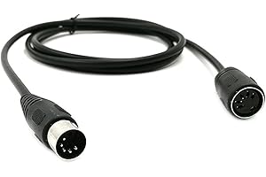 SinLoon 59inch MIDI Din Extension Cable,MIDI 5-Pin DIN Male to Female Audio MIDI/at Adapter Cable for MIDI Keyboard (Synthesizer, Organ, Electric Piano, MIDI Guitar (D5P M-F,1.5meter)