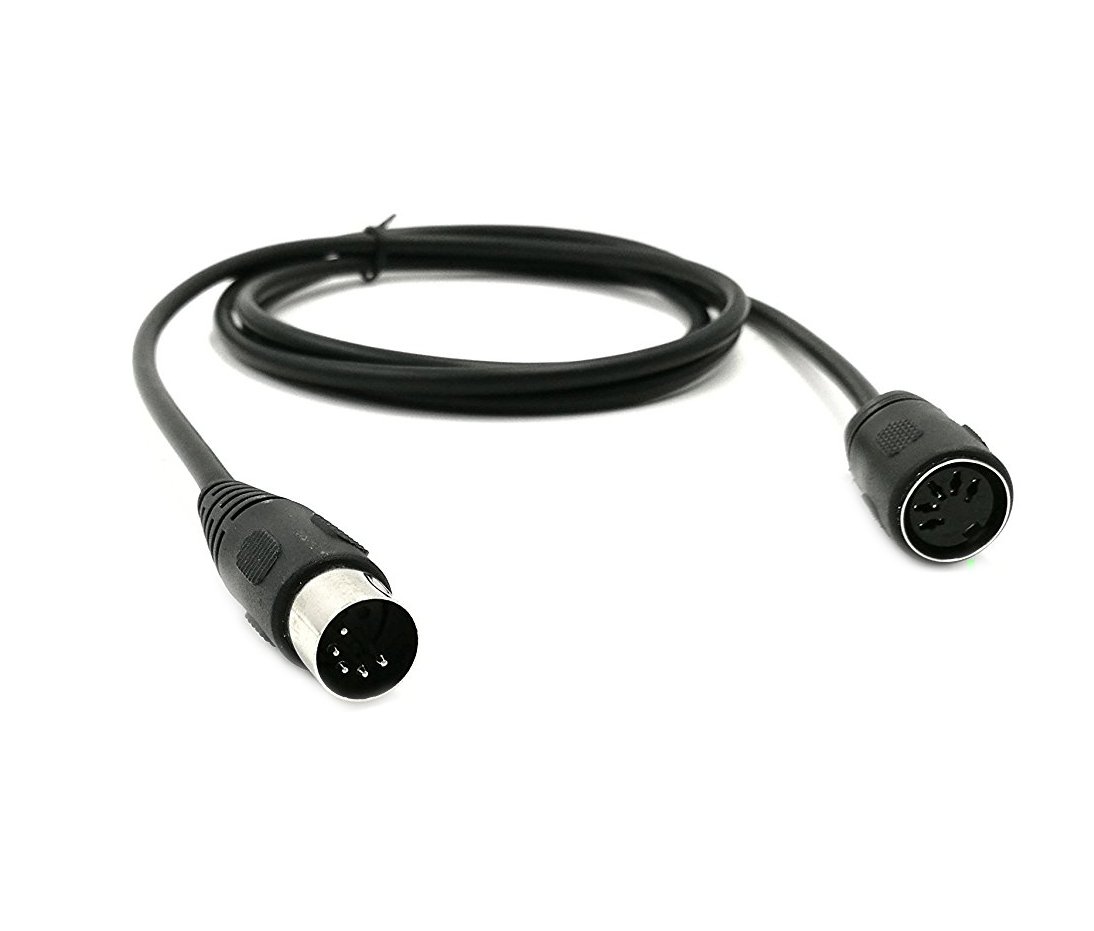 SinLoon MIDI 5PIN DIN Extension Cable 4.9FT DIN 5-Pin Male to Female Cord for MIDI Keyboard Electric Piano Synthesizer MIDI Guitar-1.5M