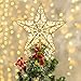MAOYUE Christmas Tree Topper Lighted Tree Topper Vintage Christmas Star Tree Topper Battery Operated Built-in 10 LED Lights for Christmas Tree Decorations, Christmas Tree Ornaments