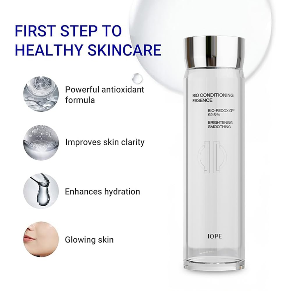 IOPE Bio-Conditioning First Step Essence | Fast Absorbing Korean Facial Toner for Sensitive Skin, Intensive Hydration & Smoothing, Anti-Oxidant and Purification, Daily Glow Skincare, 2.84 Fl Oz.