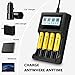 Universal 18650 Battery Charger, LCD Display Speed Batteries Charger with 4 Bay Discharge Function for Rechargeable 3.6/3.7v Li-ion 18650 26650 18350 17670 18700 21700 20700 RCR123 Batteries