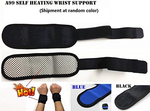 A99 1PCS Tourmaline Self-heating Therapy Wrist Support Random color (Black or Blue)
