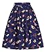 Cotton Retro Floral Flared Swing Skater Skirt Plus Size 2XL CL010401-5
