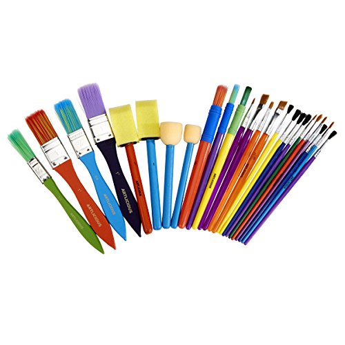 All Purpose Paint Brush Value Pack Great with Acrylic, Oil