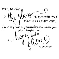 JS Artworks For I know the plans I have for you declares the Lord. Vinyl Wall Art Decal Sticker