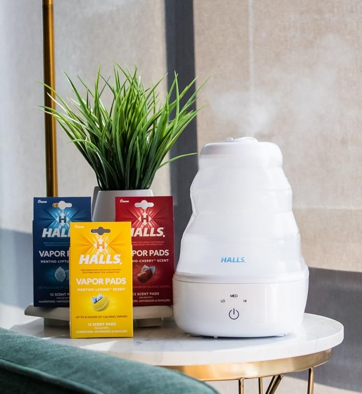 Crane Halls® Scented Vapor Pads – 12 Count Mentho-Lyptus Blue – Up to 8 Hours of Soothing Vapors – for Use with Humidifiers, Steam Inhalers & Vaporizers