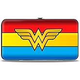 Buckle-Down Hinge Wallet - Wonder Woman Logo/Stripe Red/Yellows/Blue