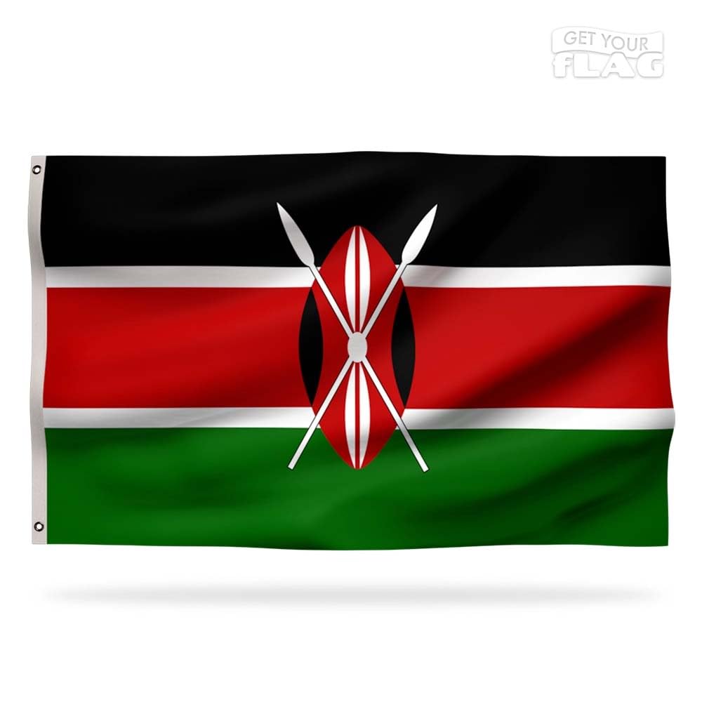 Kenya Premium Flag 150x90cm - Very Resistant and Excellent Quality Kenyan Flag with 2 metal eyelets - Be proud of your colors ! โ image 1