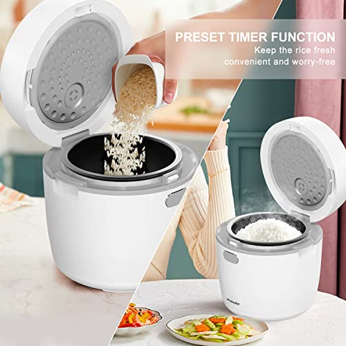 Mishcdea Small Rice Cooker 3Cup Uncooked, Mini Rice Cooker Ceramic