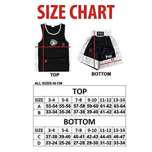 image for Prime Sports Kids Boxing Set Top & Shorts 2 Pcs Set Satin Fabric For 0