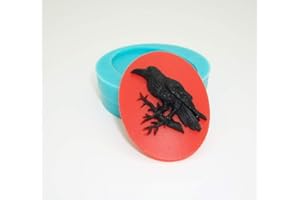 FS Brand Silicone Mold Raven Cameo Flexible for Crafts, Jewelry, Resin, Scrapbooking, Polymer Clay