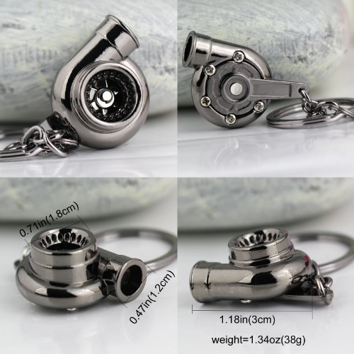 image for Maycom Creative Spinning New Turbo Turbocharger Keychain Key Chain Rin