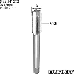 Burkit M12 X 2 Thread Tap Right Hand, HSS M12 x 2.0