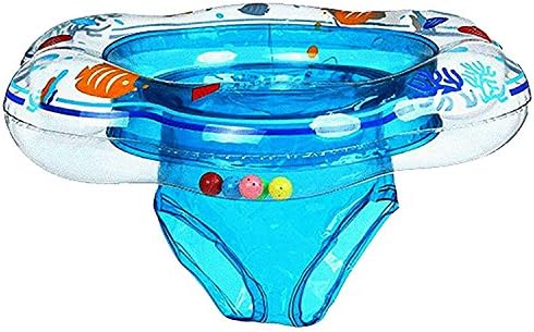 JOKKEN Baby Double Airbags Floating PVC Inflatable Baby Swim Float Seat Swimming Ring (Blue)