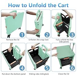 Foldable Utility Cart Folding Portable Rolling