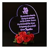 Giftgarden LED Heart with Rose Decor Cake Toppers Wedding Gift, Fiançailles Gfits, Vialentine Gift