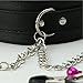 Healthy Care Sex Collar with Nipple Clamps Breast Clamps,Single Bell - Fetish Leather Bondage Kit SM Black Neck