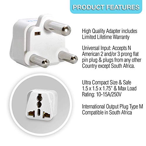Ceptics South Africa, Botswana Travel Adapter, Universal Socket Plug