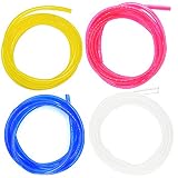 Hilitchi 20-Feet 4 Color Transparent Petrol Fuel Line Hose Lubricant of 4 Sizes Tubing for Weedeater Chainsaw Common 2 Cycle Small Engines