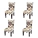 Jiuhong Stretch Removable Washable Short Dining Chair Protector Cover Slipcover, Style 01, 4 Pack
