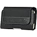 GALAXY S8 Plus , Galaxy S7 EDGE , GALAXY S6 EDGE PLUS , NOTE 5 , NOTE 4 , NOTE 3 , NOTE 2 ~ EXTRA LARGE Horizontal Leather Pouch Carrying Case Holster with Belt Clip and Magnetic Closure - Black 2 tone