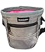 Dog Treat Training Bag with Mesh Pouch for Ball or Toys - Includes Waste Poop Bag Dispenser and Large Front Pocket with Zipper - 3 Options to Wear - Clip, Belt or Over the Shoulder Strap - Pink Lining