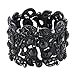 YACQ Women's Flower Stretch Cuff Bracelet fit Wrist Size 6-1/2 to 7-1/2 Inch - Comfortable Elastic Band & Floral Pattern Crystal Jewelry - Lead & Nickle Free - Halloween Costume Outfit