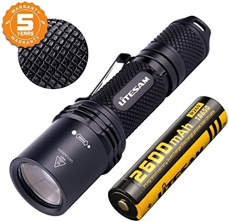 (30% off) 750 Lumen Tactical Flashlight Zoomable, 18650 Battery Included, Anti-Scratch Military Grade Body, 3 Light Mode, IPX-8 Water-Resistant, For Camping, Hiking and Emergency