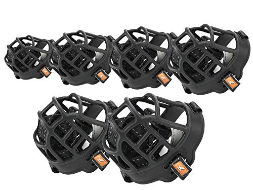 wintchuk Soft Silicone Basket Dog Muzzle Mouth Cover with Nylon and Reflective Neck Straps for Small, Medium and Large Dogs, Anti Barking, Biting, Chewing and Licking, Adjustable（3，Black - Thumbnail 6