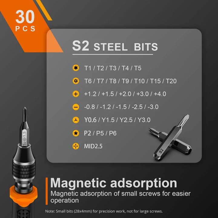 JOREST 40Pcs Feinmechaniker Schraubendreher Set, Mini Werkzeug Set mit Torx T5 T6 T8 T9 T10 T20, usw, Reparatur Kit für iphone, ipad, Switch, PS4, Xbox, Laptop, Macbook, Computer, Brille, Uhren, usw 3