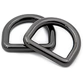 Loosco Metal D-Rings, 6PCS Non Welded Dee Ring for Bag Landyard DIY Craft Accessories (Gunmetal,1")