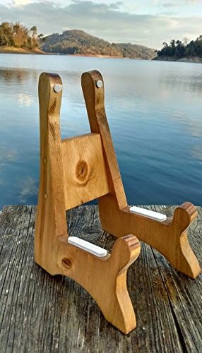 Wooden Ukulele Stand with a Golden Oak Stain
