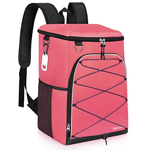 SEEHONOR Insulated Cooler Backpack Leakproof Soft Cooler Bag Lightweight Backpack Cooler for Lunch Picnic Fishing Hiking Camping Park Beach, 25 Cans