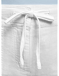 Pantalones de lino con cordón para dama