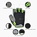 HuwaiH Cycling Gloves Mountain Bike Gloves Anti-Slip Shock-Absorbing Pad Biking Gloves Bicycle Road Racing Riding Gloves Half Finger Breathable Cycle Gloves for Men and Women (Black Green, Large)