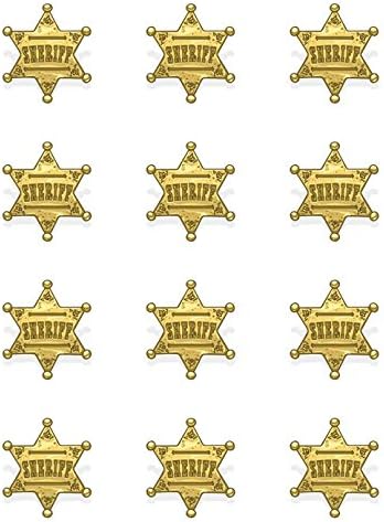 Sheriff Badge Edible Cupcake Toppers - Set of 12