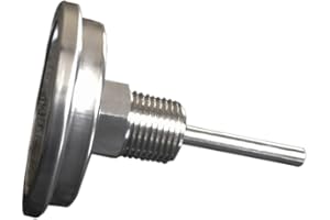 HOBBY HOMEBREW 3" x 1/2" NPT Threaded Stainless Steel Thermometer Moonshine Still Condenser Brew Pot Mash Tun