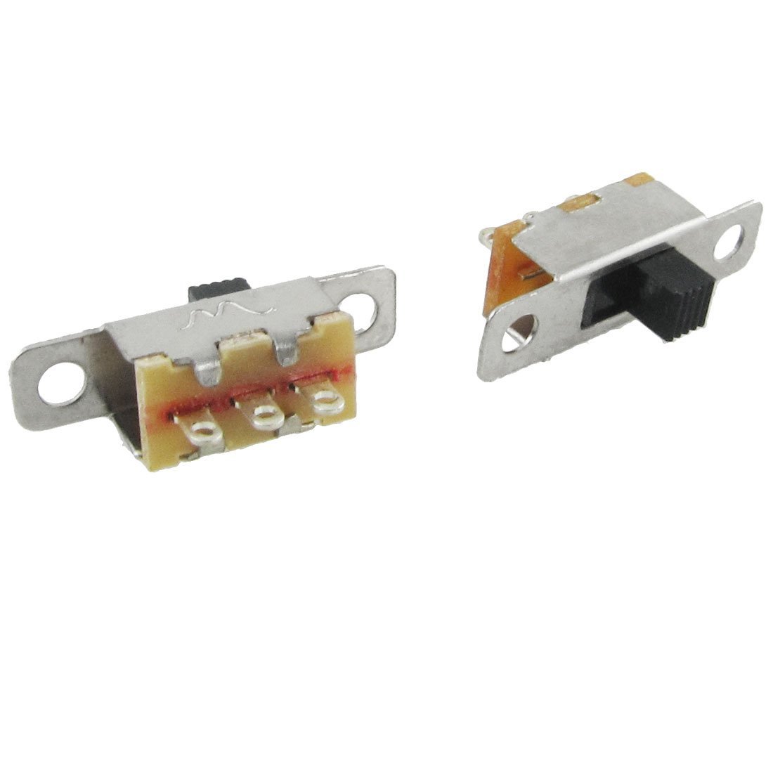 Sourcingmap 5 Pcs x On-Off 2 Position SPDT 1P2T Panel Mini Slide Switch Solder Lug SS12F15G3