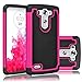 Tekcoo LG G3 Vigor Case, LG G3 Mini Case, (TM) [Tmajor Series] [Hot Pink] Shock Absorbing Hybrid Rubber Plastic Impact Defender Slim Hard Case Cover Shell for LG G3 Vigor,G3 Mini LS885 D725