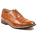 Parrazo Men's Perforated Lace Up Cap Toe Oxford Dress Shoes