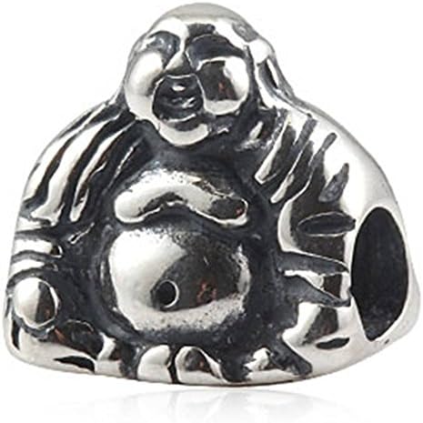 Charmstar Lucky Buddha Charms 925 Sterling Silver Religious Sakyamuni Beads for European Style Bracelet
