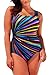 Women's Plus Size Pro Athletic One Piece Blouson Tankini Sporty Swimsuits Backless Swimwear Slimming Bathing Suit
