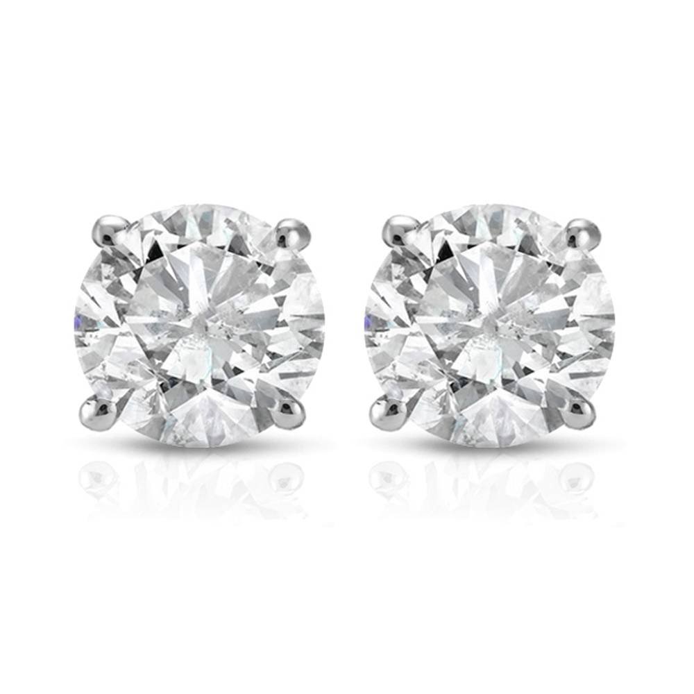 Igi Certified 1 Cttw Round Cut 14k White Gold Diamond Stud