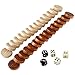 Amerous Thread Wooden Checkers Pieces Nature Wood Backgammon Pieces with Drawstring Bag, 5 Dices Included