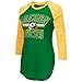 NCAA Oregon Ducks Women's Hang Time 3/4 Sleeve Tee, X-Large, Green/Yellow