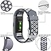 Maledan Replacement Sport Bands with Air Holes Compatible for Fitbit Charge 2, Gray/White, Small